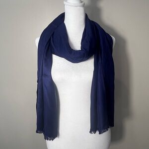 Max Edition Navy Blue Scarf Lightweight Wrap buttery soft NWOT 72inches long